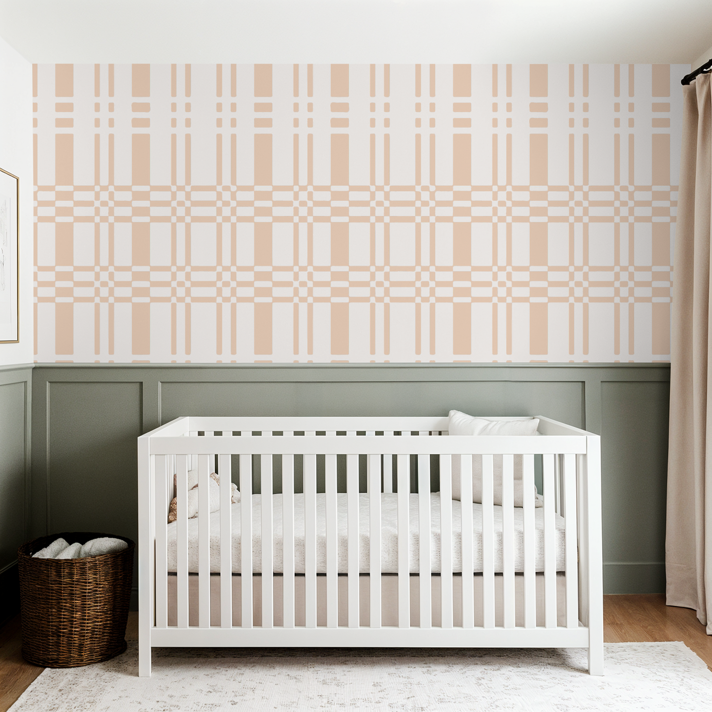Linen Weave Peach Wallpaper