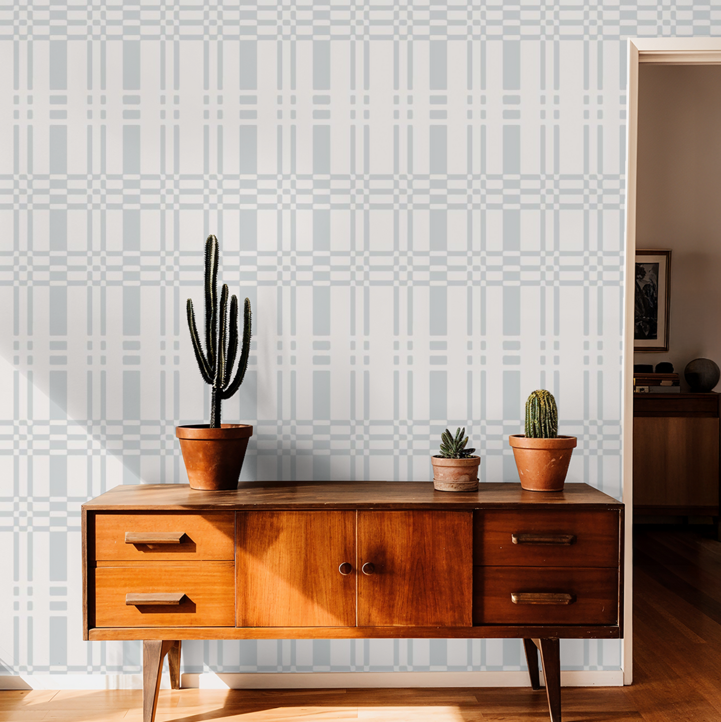 Linen Weave Lake Wallpaper