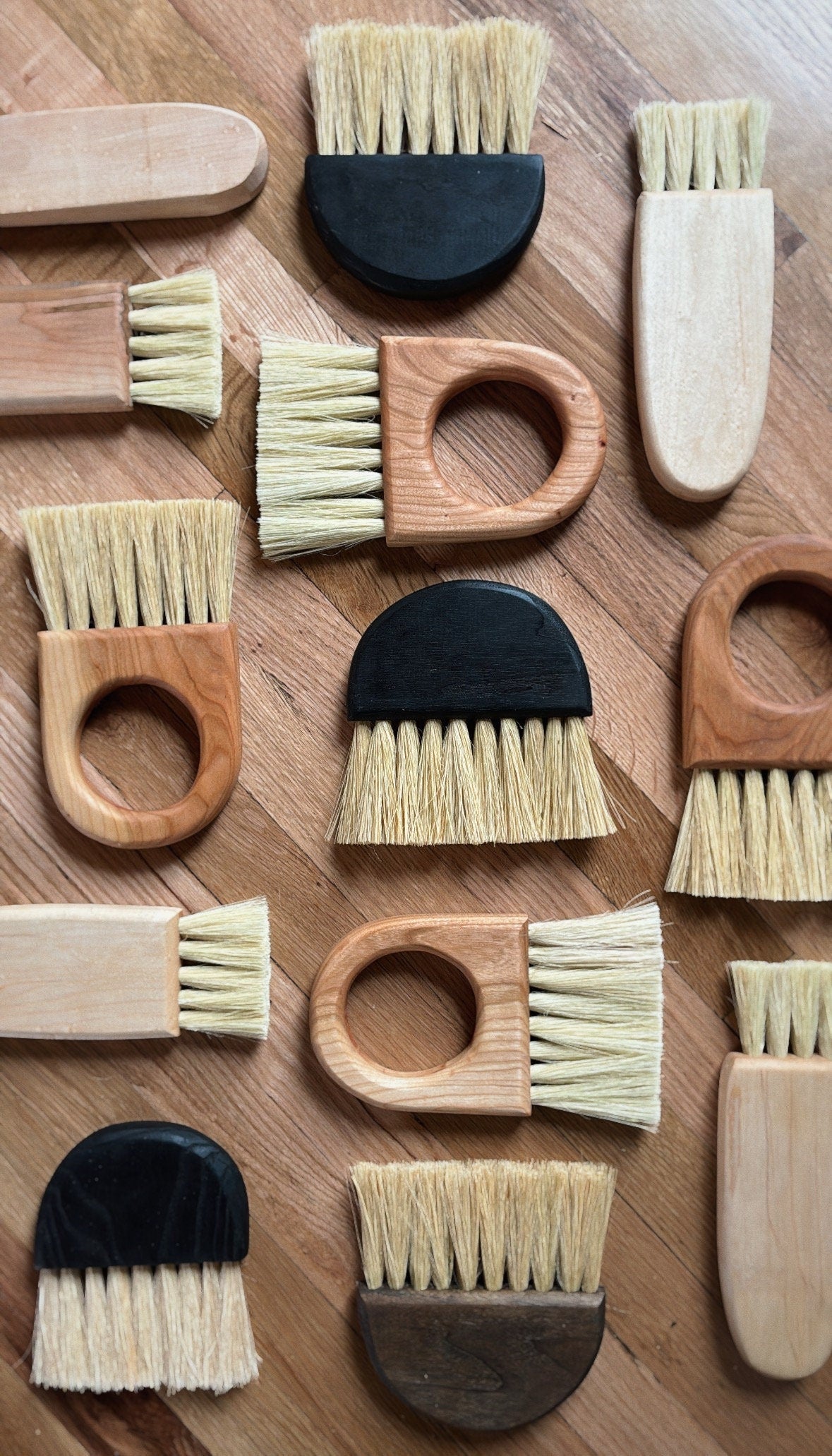 Shou Sugi Ban Arc Brush | Bench Brush | Tampico | Minimal | Sweeper