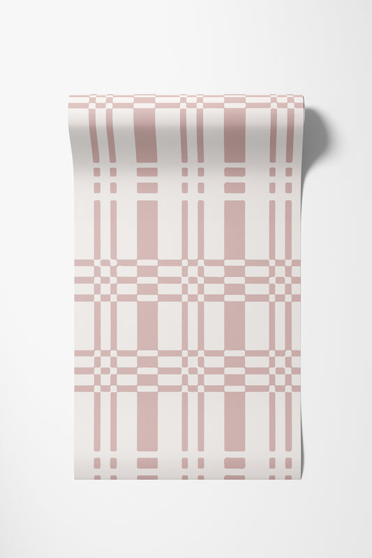 Linen Weave Mauve Wallpaper