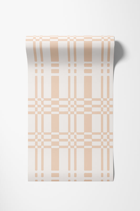 Linen Weave Peach Wallpaper
